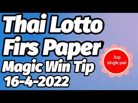 thai lotto first paper magic win tip|Category: Thai Lottery Paper .